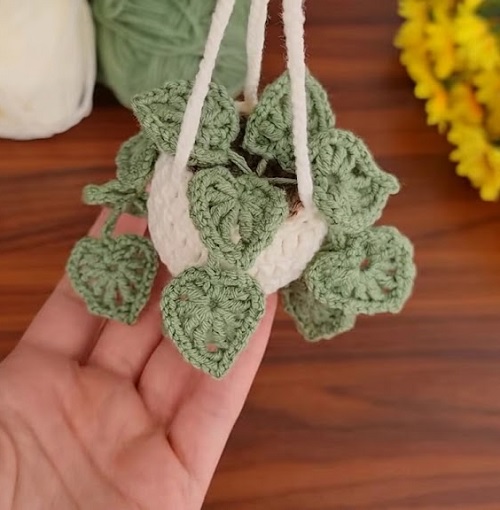 crochet heart shape vines