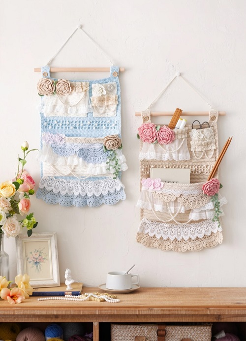 Rose Storage Wall Hanging Crochet