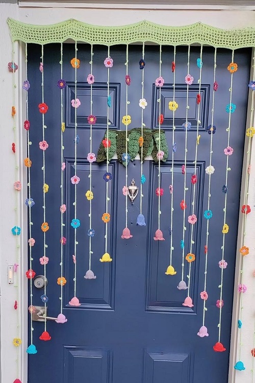 Crochet flower curtain free patterns