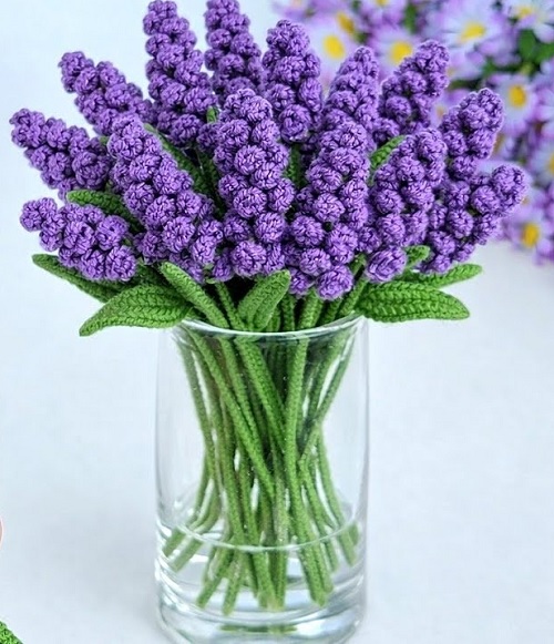 Crochet lavender flower hanging patterns 4