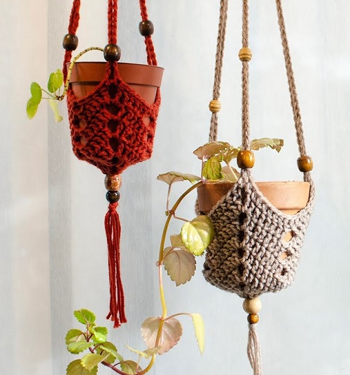 crochet plant cozy
