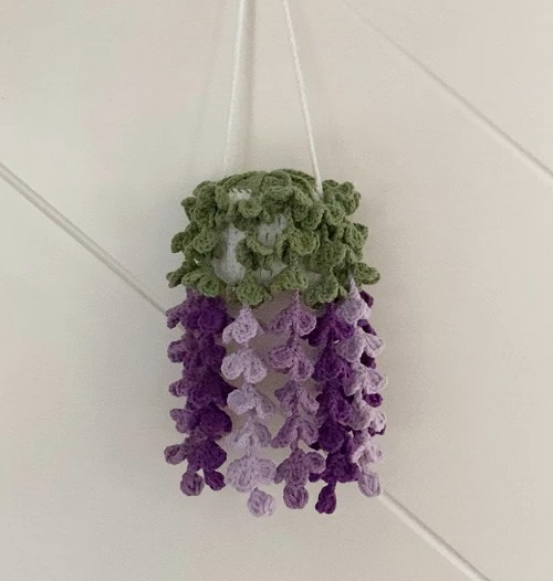 crochet wisteria hanging