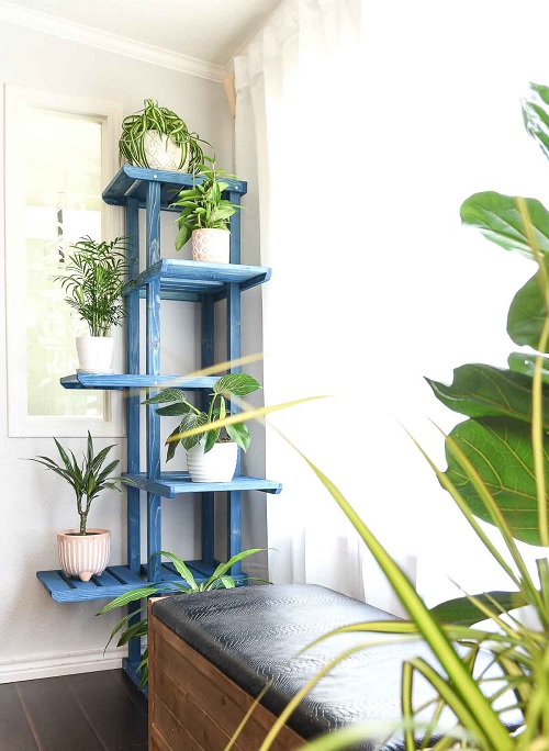 DIY tall plant corner