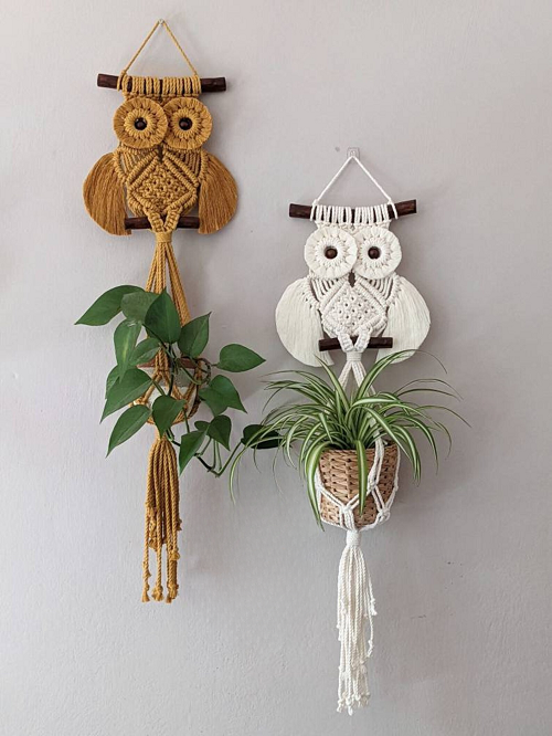 macrame owl hanger