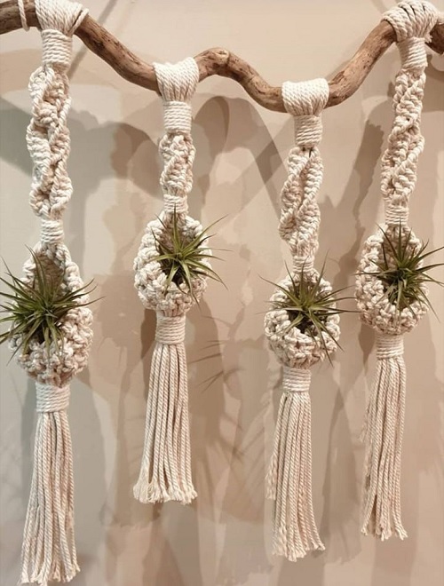 macrame air plant hanger