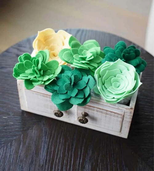 felt succulent in pot 2