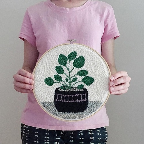 Punch Needle Plant Design Tutorial