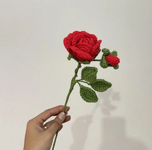 crochet rose stem