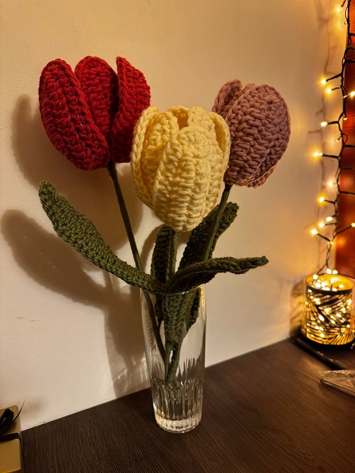crochet tulip plant