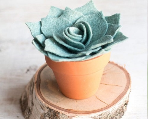 felt succulent in pot
