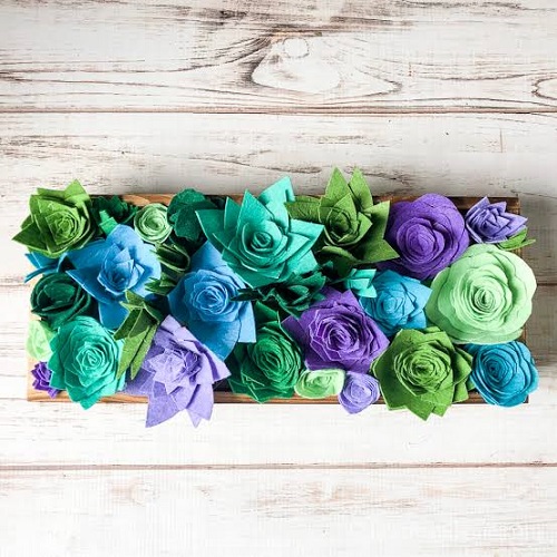 colorful felt succulent 