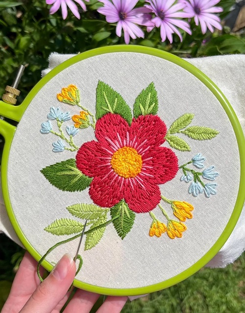 Botanical Embroidery Hoop Art Tutorial 1