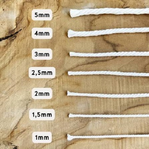 Macrame Cord Thickness Guide