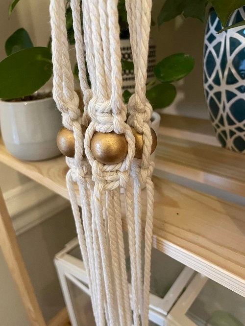 beaded Macrame Plant Hanger