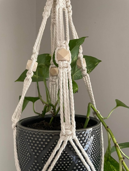 beaded Macrame Plant Hanger 2