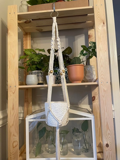 beaded Macrame Plant Hanger 2