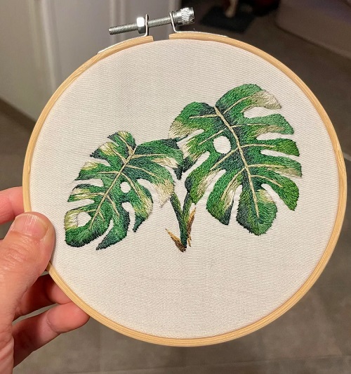 Fill the Leaf With Long and Short Stitch 2
