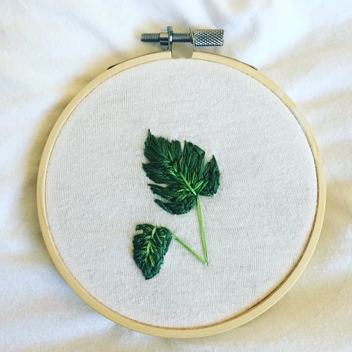 Monstera Leaf Embroidery