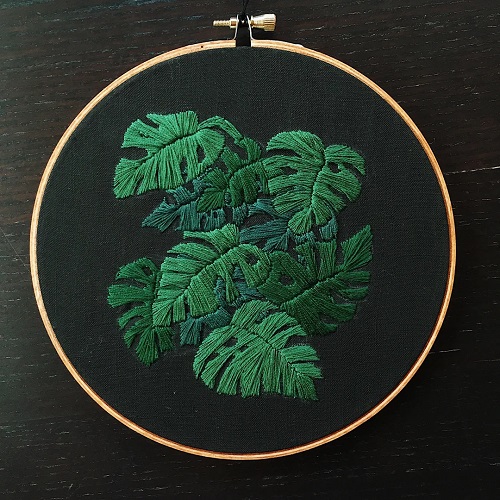 Monstera Leaf Embroidery