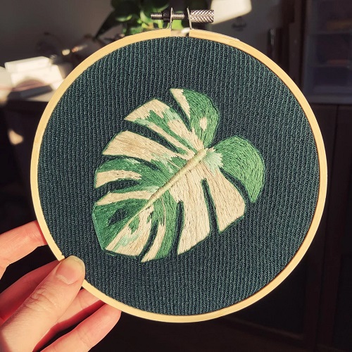 Monstera Leaf Embroidery 3