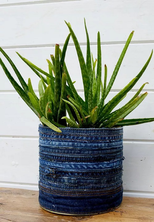 denim pot cover