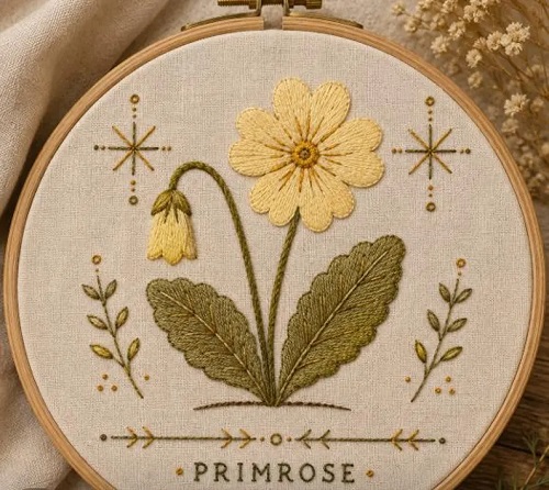 Primrose Embroidery Pattern 1