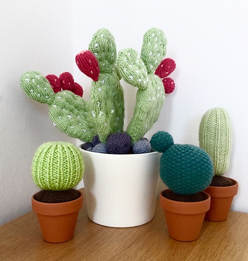 Knitted Cactus Pattern Tutorial 1