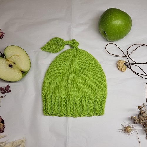 knitting leaf cap