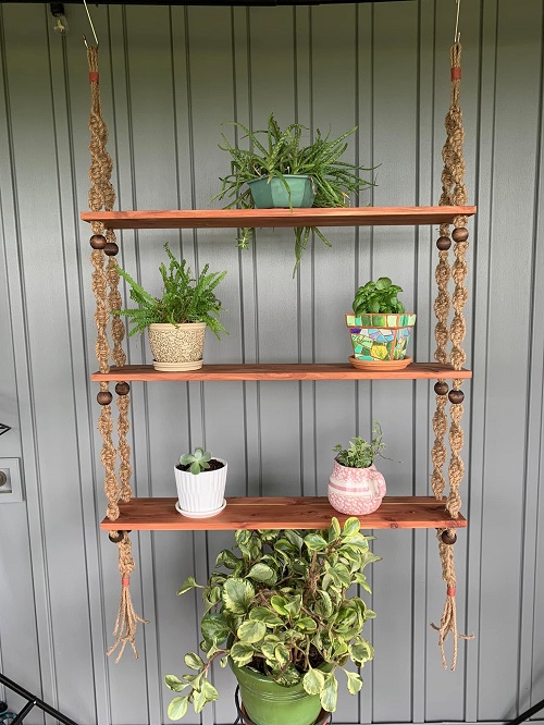 How to Make a Macramé Hanging Plant Shelf