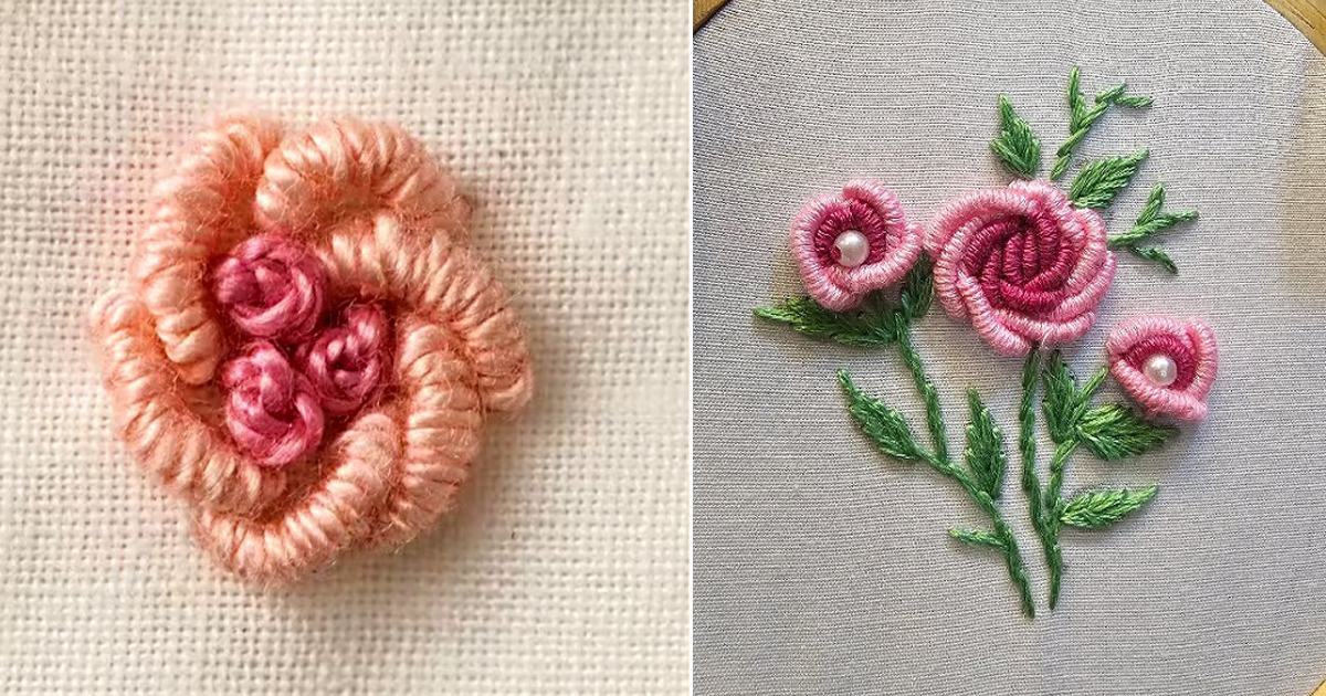 Bullion Knot Rose Tutorial - The House Plant