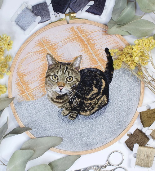 Cat Embroidery Pattern Tutorial 1