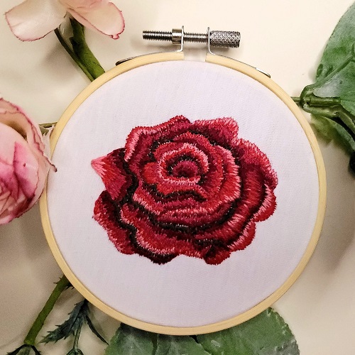 Embroidery Rose tutorial 2