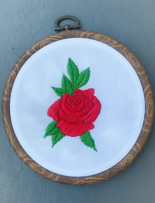 Easy Embroidery Rose Pattern Tutorial for Beginners 1