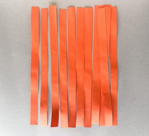 Cut the Orange Paper Strips