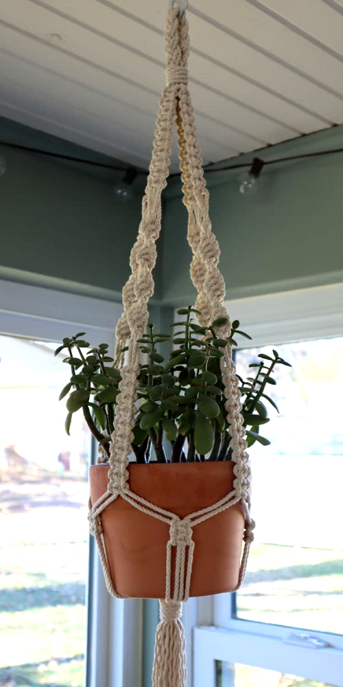 macrame Square Knot plant hangner