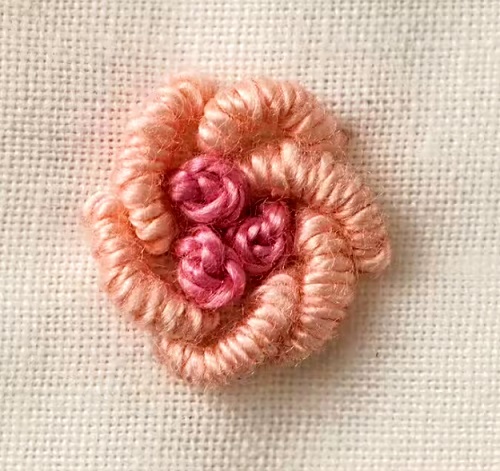 Add Petals: Curved Bullion Knots