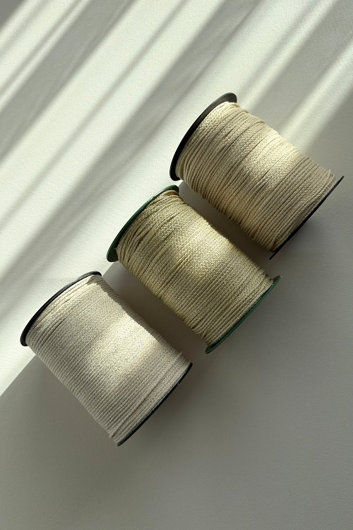 macrame cord in sunlight