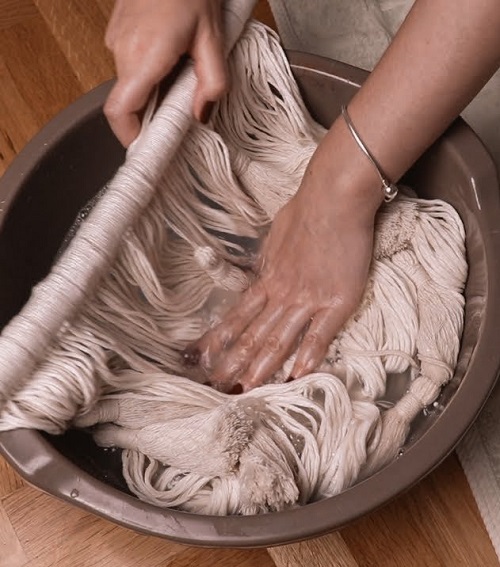 macrame cord wash in water